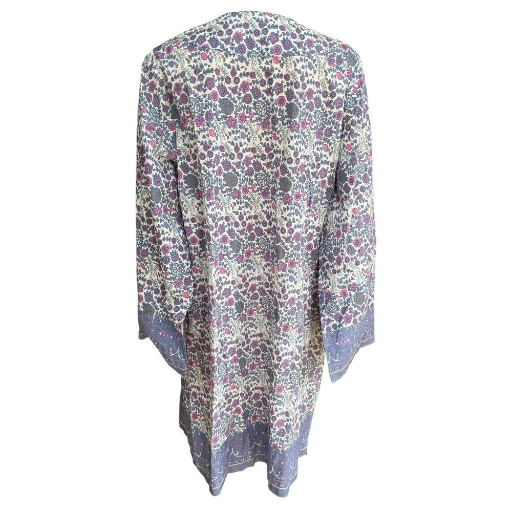 Plum Pretty Sugar Floral Purple Lightweight 100% Cotton Kimono Robe Sz M - Picture 3 of 7